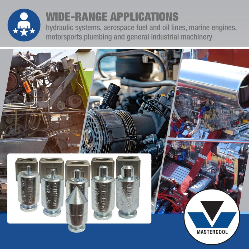 Mastercool 71098 37Â° Flaring & Double Flaring Adapter Set â€“ Hydraulic Tool Compatible â€“ For Automotive, Racing, Hydraulic & HVAC Applications (3/16â€ to 1/2â€) - Image 5